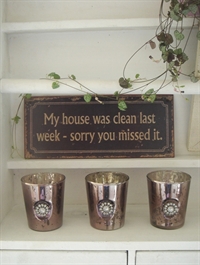 Emaljeskilt: My house was clean..."